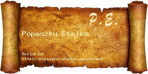 Popeszku Etelka névjegykártya